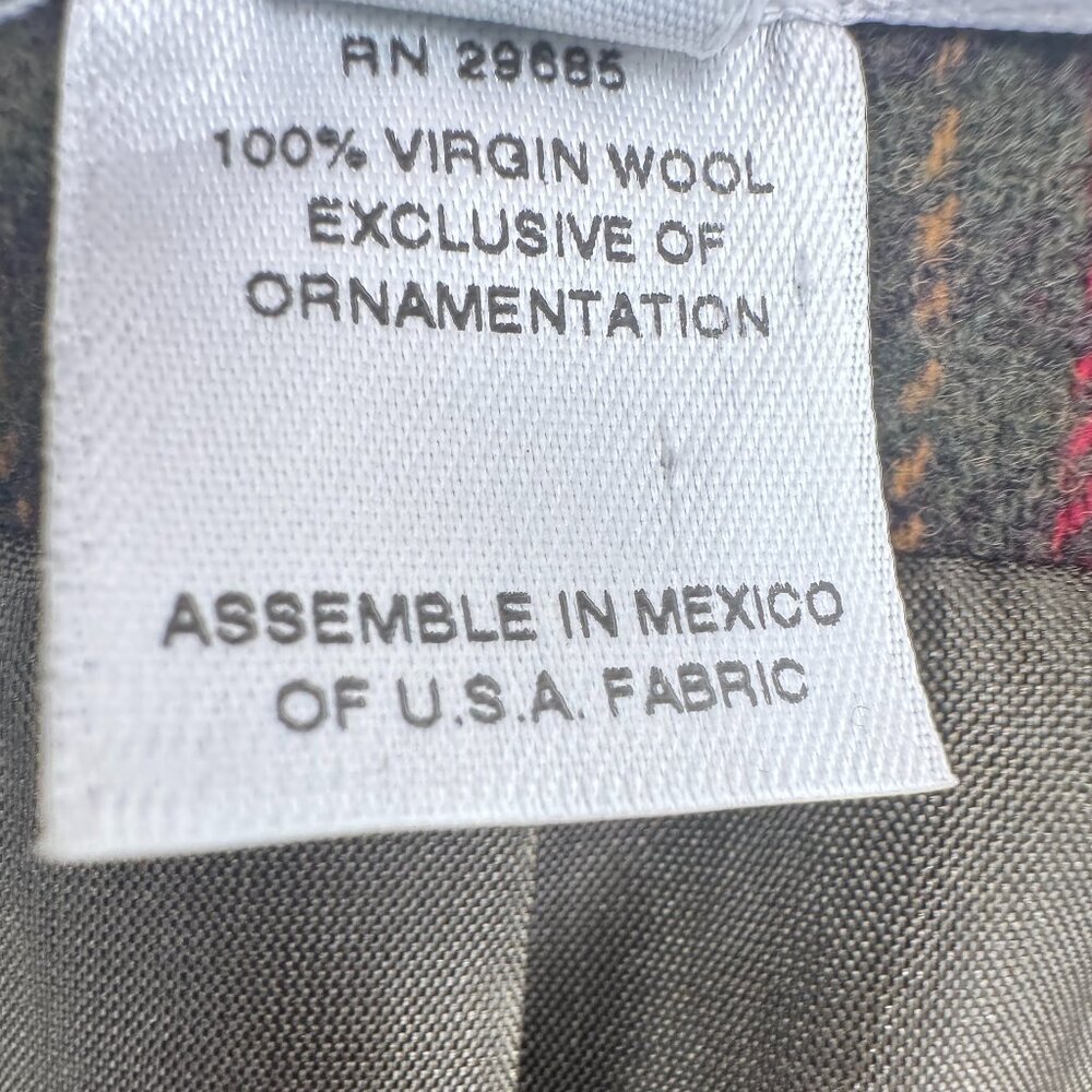 Pendleton Wool Green Plaid Lined Jacket Blazer Fa… - image 5